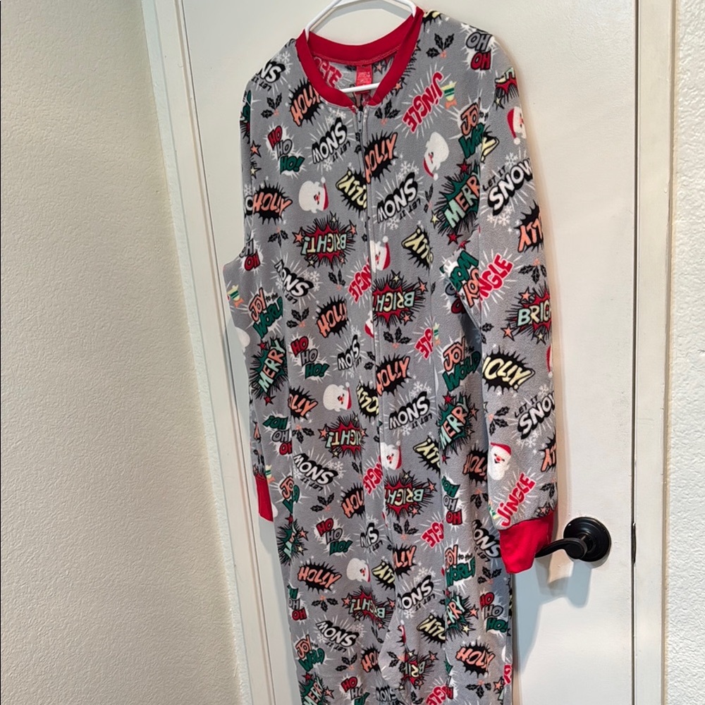 Adult Holiday Pajamas - Gray and Red
